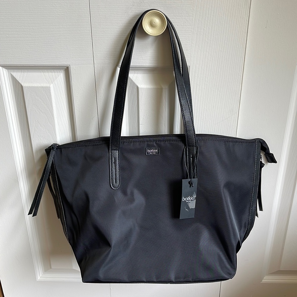 Botkier Black Fabric Shoulder Tote Bag - Picture 2 of 10